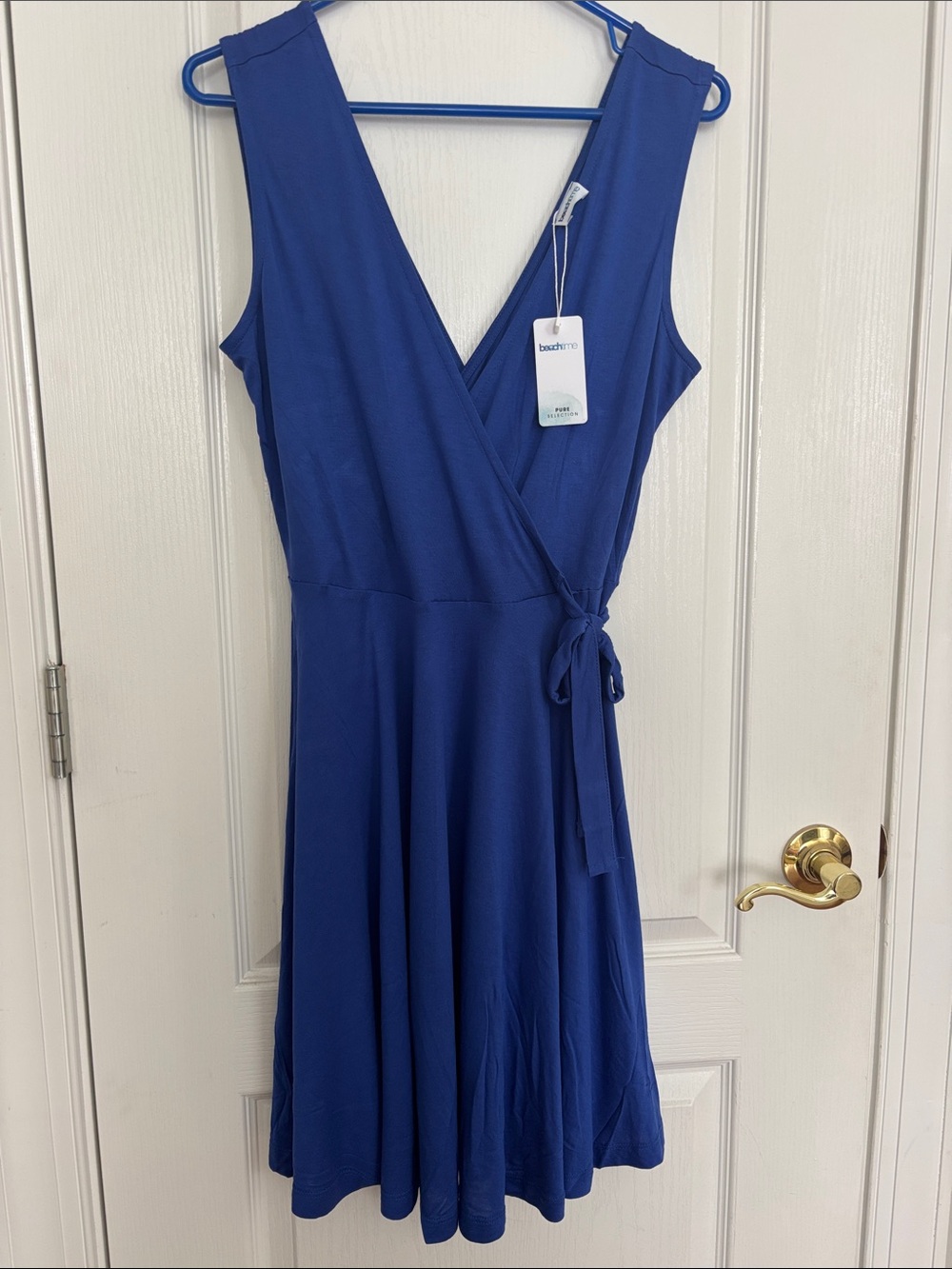Women’s, Sleeveless Wrap Look Dress, Royal Blue, Size 6, NWT